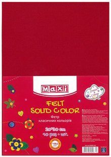 Фетр, 20х30см, 180 г/м2, бордовий колір, MAXI творчість, рукоділля MX61622-18 фото