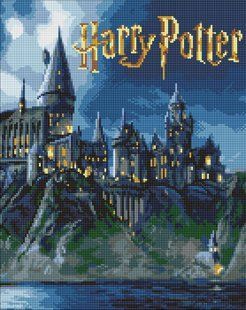 Алмазная мозаика вышивка на подрамнике 5D Harry Potter: Хогвартс ночью 40х50 см AMO20364 AMO20364 фото