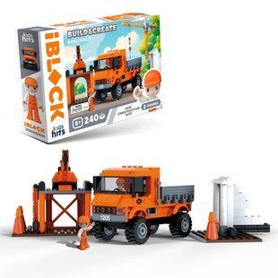 Конструктор пластиковий IBLOCK Build & create Mini construction site 240 деталей iBlock 32*5*21,5 см KH53/003/1 фото