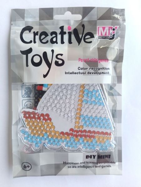 Набір для творчості Термомозаїка Creative Toys Вітрильник кольорові намистини пінцет термопапір 12,5x19x2 см CT-0023M фото