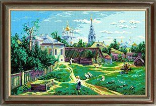 Набір для вишивання хрестиком " Московське подвір&rsquo;я " церква Василя Поленова Страмін Zweigart Madeira 50х80 см BS-52 фото