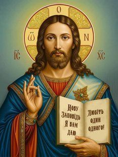 Алмазна мозаїка вишивка на підрамнику 5D Ікона Спаситель Ісус Христос Господь Вседержитель Релігія 30х40 см 177481 177481 фото