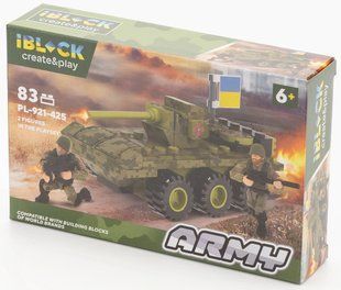 Конструктор пластиковий Армія техніки Сухопутних військ Танк 83 деталей iBlock 22х4, 5х14 см PL-921-425-3 фото