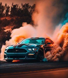 Алмазная мозаика вышивка на подрамнике 5D Спортивный автомобиль Мустанг Дрифт Спорткар Машина 30х40 см S20397 S20397 фото