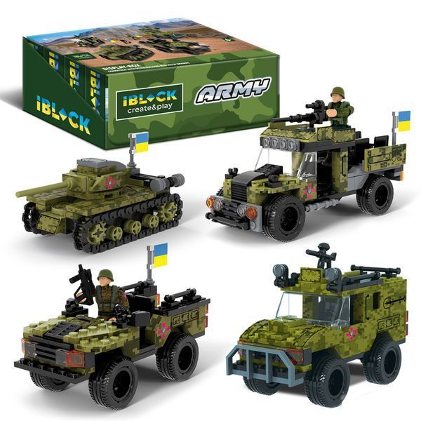 Конструктор пластиковый Армия Боевая бронированная машина ББМ 161 деталей iBlock 22х4,5х14 см PL-921-426-1 фото