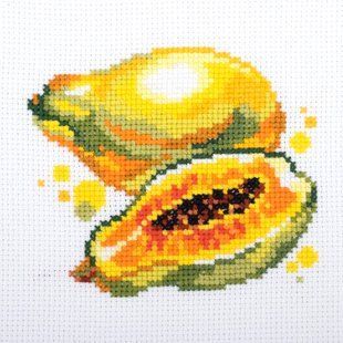 Набір для вишивання хрестиком "Папайя" Aida Madeira Zweigart муліне 15х15 см N-1709 фото