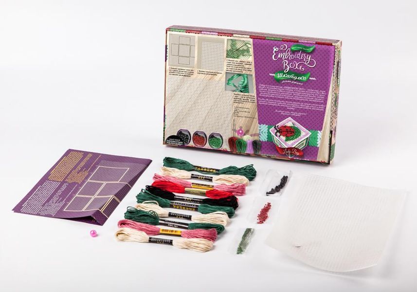 Набор для творчества "Шкатулка Embroidery Box" бисер и бусины ленты вышивка гладью Danko Toys Box-1 Box-1 фото
