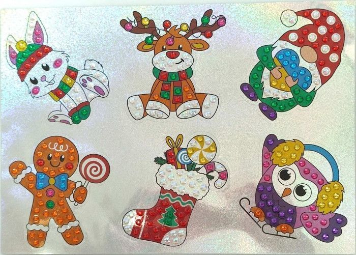 Алмазна мозаїка Набір для творчості зі стразами новорічні наклейки Happy New Year Н. Журавльов 187127 фото