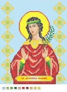 Схема для вишивки бісером Ікона Свята мучениця Соломія часткова викладка 30х23 см СВР 4138 фото