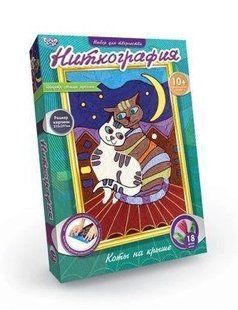 Набор для творчества "Милые Котики " ниткография мулине детское творчество в коробке 35,5x25,5 см NG-05 фото