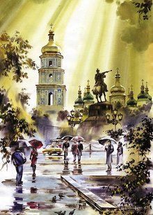 Алмазна мозаїка вишивка "Софійський собор" Сергій Брандт на підрамнику 5d 40х50 189625 189625 фото