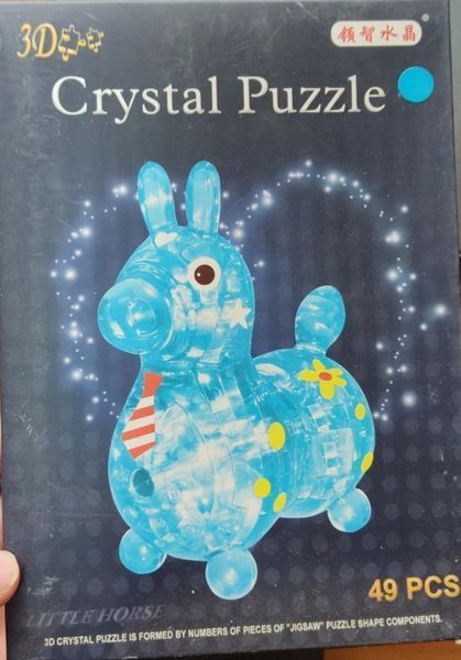Объемный 3D Crystal Puzzle &laquo;Маленькая Лошадка&raquo; (Little Horse) голубая, 3D пазл-головоломка 49 деталей 9015 9015 фото