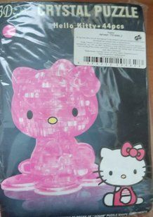 Об'ємний 3D Crystal Puzzle &laquo;Hello Kitty&raquo; рожева, кристальний 3D пазл-головоломка 44 деталі 9018 9018 фото
