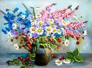 Алмазная мозаика вышивка Букет Ароматы природы на подрамнике полная 5d 40х50 178988 178988 фото