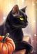 Алмазная вышивка" Черный кот", кошка, радужный,полная выкладка ,мозаика 5d, наборы 30х40 см LD60871 фото 1