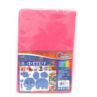 Фетр листовий (поліестер) "Рожевий" 20х30 см, А4 170 г/м2, творчість, рукоділля 170HQ003 фото