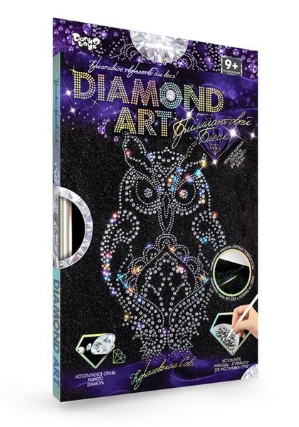 Алмазна вишивка "Королівська сова" Diamond art часткова викладка мозаїка 5d набори 32,5х23,5 см DAR-01 DAR-01 фото
