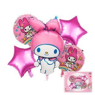 Набор фольгированных воздушных шаров My Melody Май Мелоди Санрио 5 шт в упаковке TZ-132 TZ-132 фото