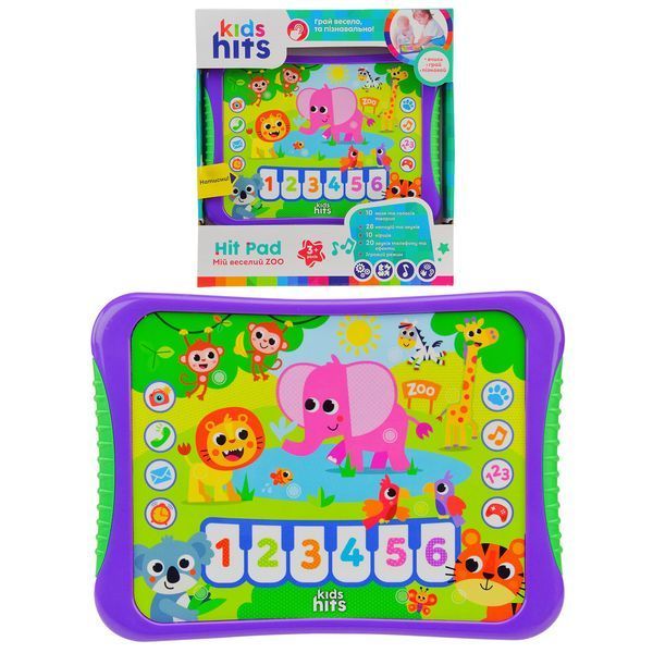Интерактивная музыкальная панель Kids Hits &ldquo;Мой веселый ZOO&rdquo; &ndash; детский планшет с животными, мелодиями и подсветкой KH01/005 фото